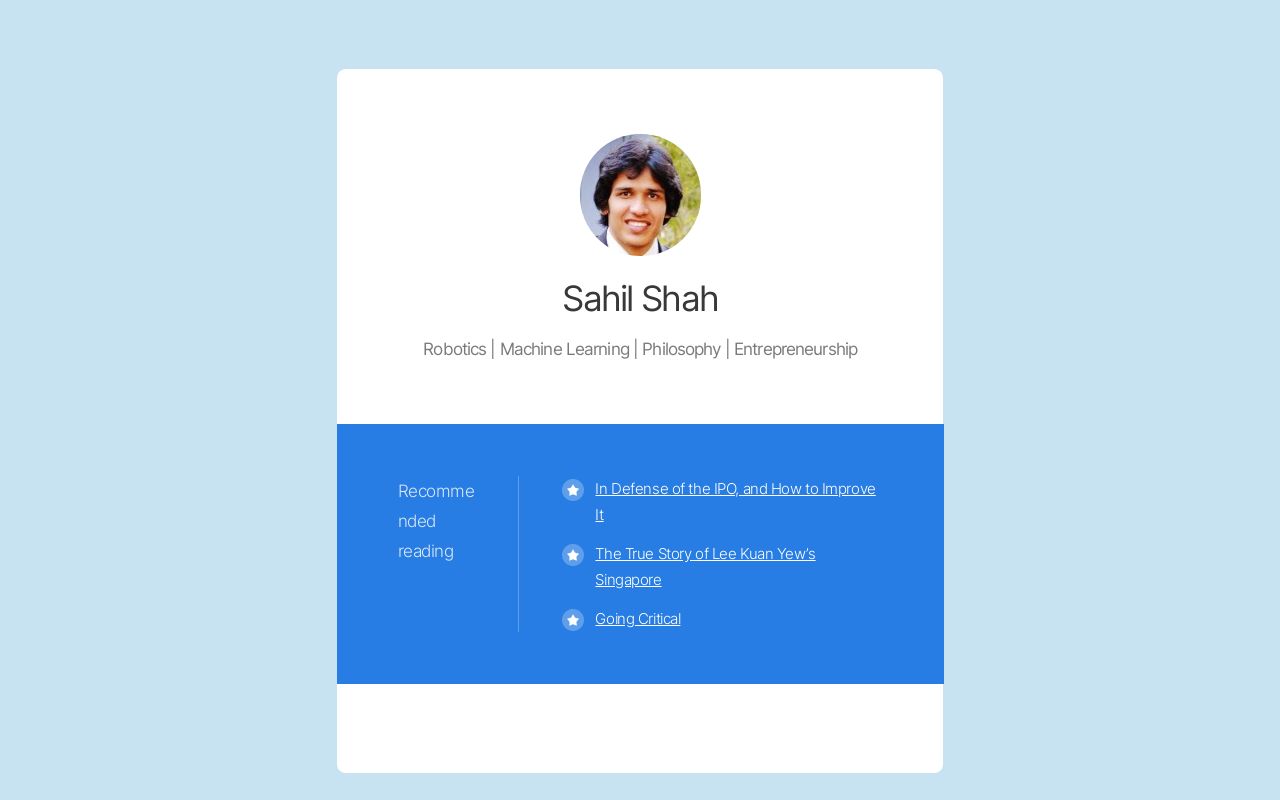 Carrd profile picture for @sahil